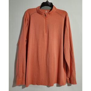 Tasc Bamboo Performance Technology 1/4 Zip Pullover Size XL Organic Orange Shirt